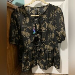 Black and Gold Women's Blouse